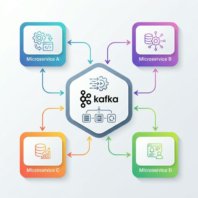 Technical Architecture: Microservices connected via Kafka cluster
