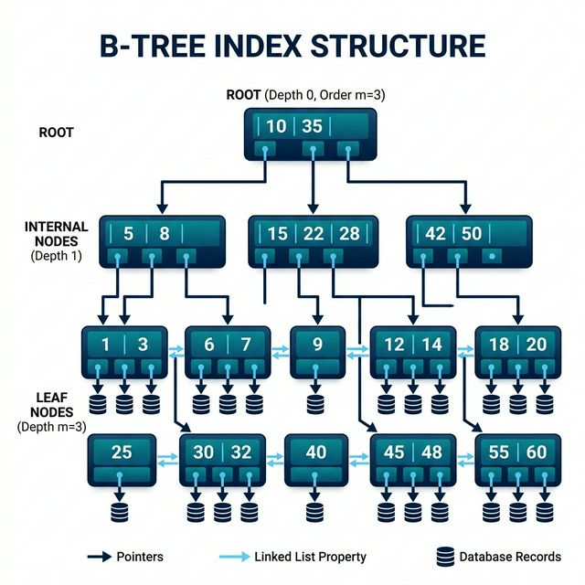 B-Tree Indexing Diagram