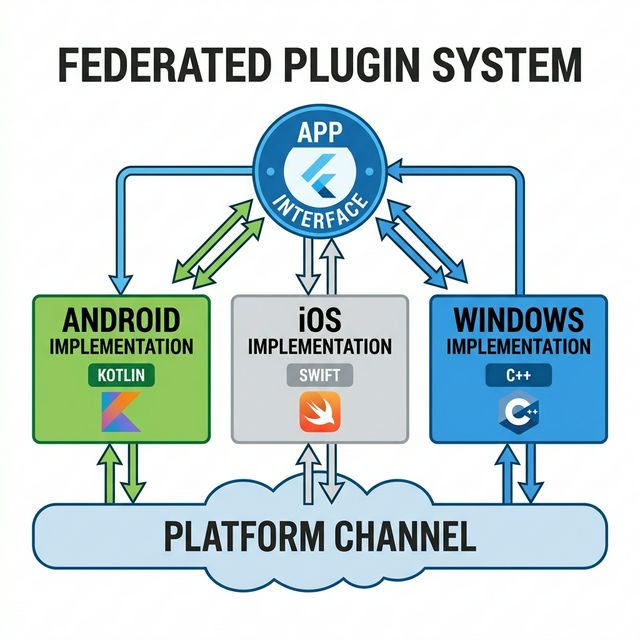 Technical Architecture: Federated Plugin System flow across different OS platforms