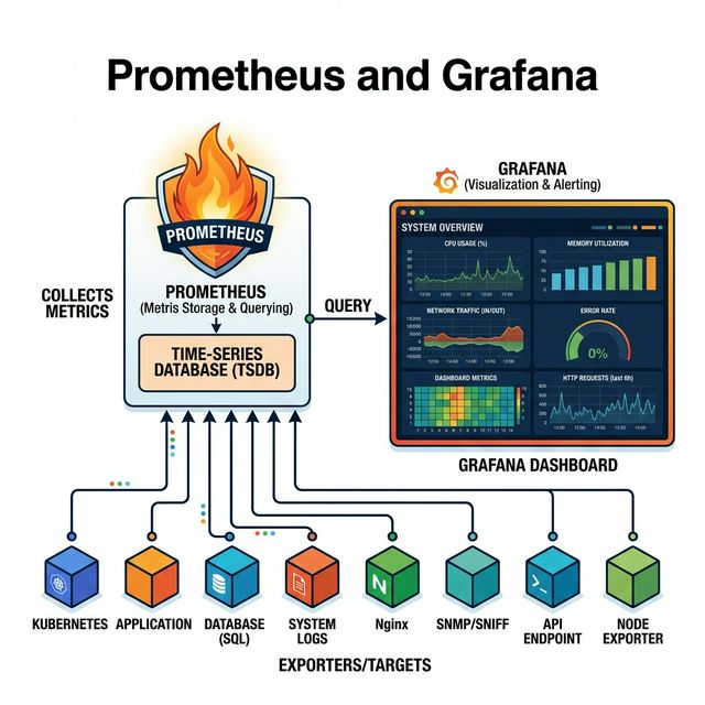 Prometheus and Grafana Diagram